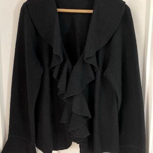 Black Wool Ruffled Blazer/Jacket Size L